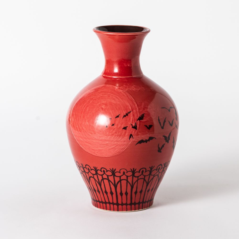 Hand Thrown Homage French Red Vase #08