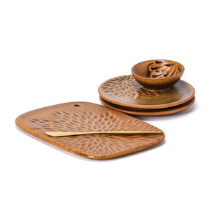 Emilia Art of Entertaining for Two Charcuterie Set, Chestnut