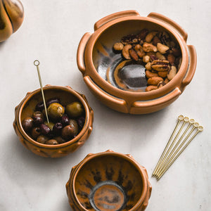 Large Flower Dish, Chestnut