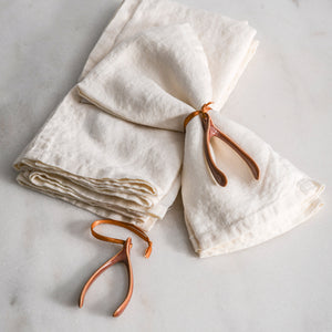 Stone Washed Linen Napkins Ivory, Set of 4