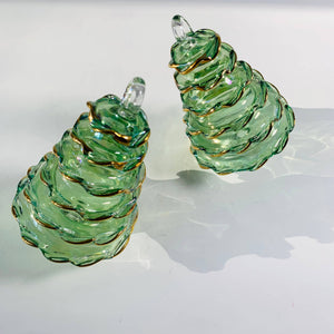 Blown Glass Ornament - Green Spruce Tree