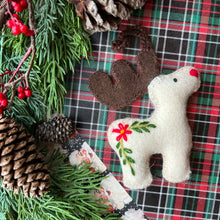 Load image into Gallery viewer, Reindeer Embroidered Felt Ornament
