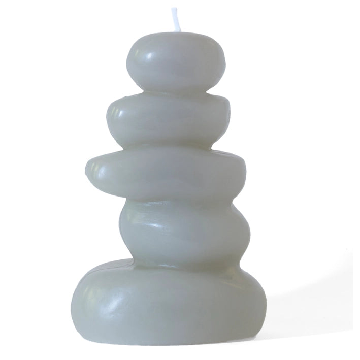 Ebb + Flow Cairn Candle - Light Gray