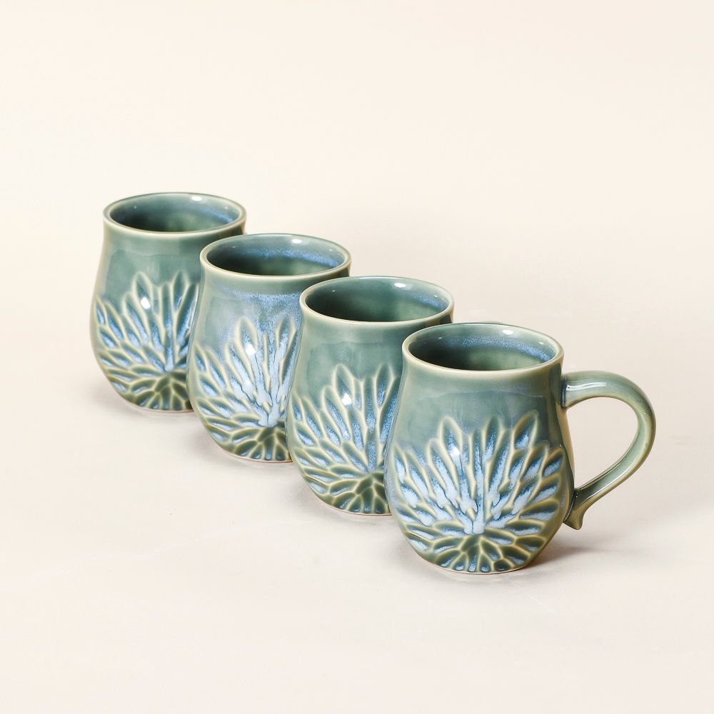 Emilia Mugs Set of 4, Lichen