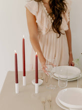 Load image into Gallery viewer, Tapered Beeswax Candles,  Burgundy
