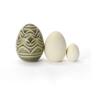 Hand Carved Large Egg #251