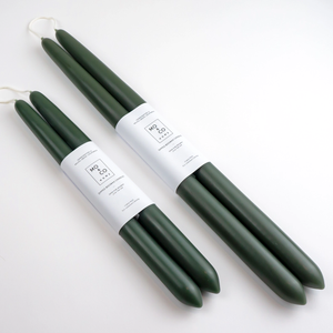 Tapered Beeswax Candles, Forest Green