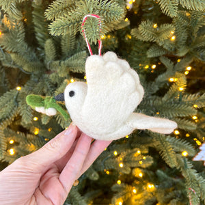 Dove with Olive Branch Felt Ornament