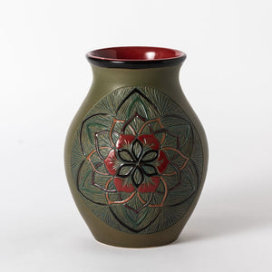Hand Thrown Homage French Red Vase #11