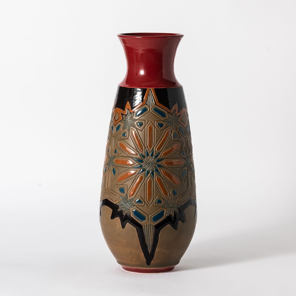 Hand Thrown Homage French Red Vase #01