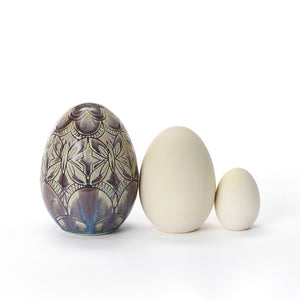 Hand Carved Large Egg #234