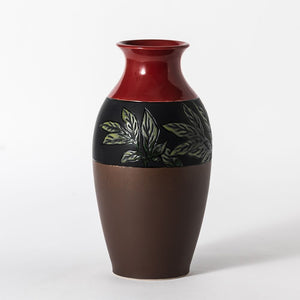 Hand Thrown Homage French Red Vase #04