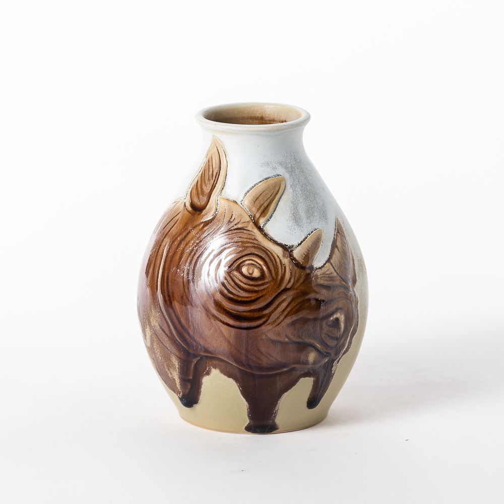 Hand Thrown Animal Kingdom Vase #47