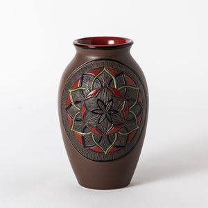 Hand Thrown Homage French Red Vase #12