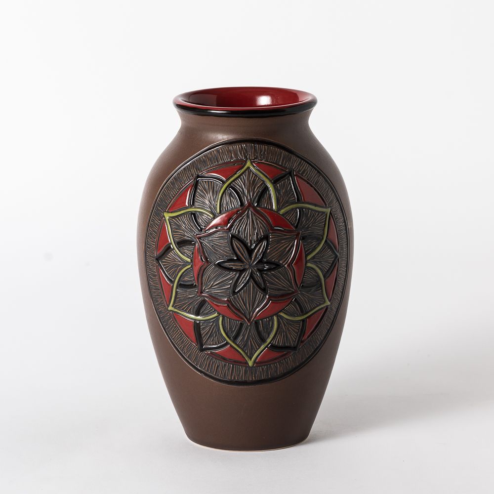 Hand Thrown Homage French Red Vase #12