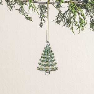 Blown Glass Ornament - Green Spruce Tree