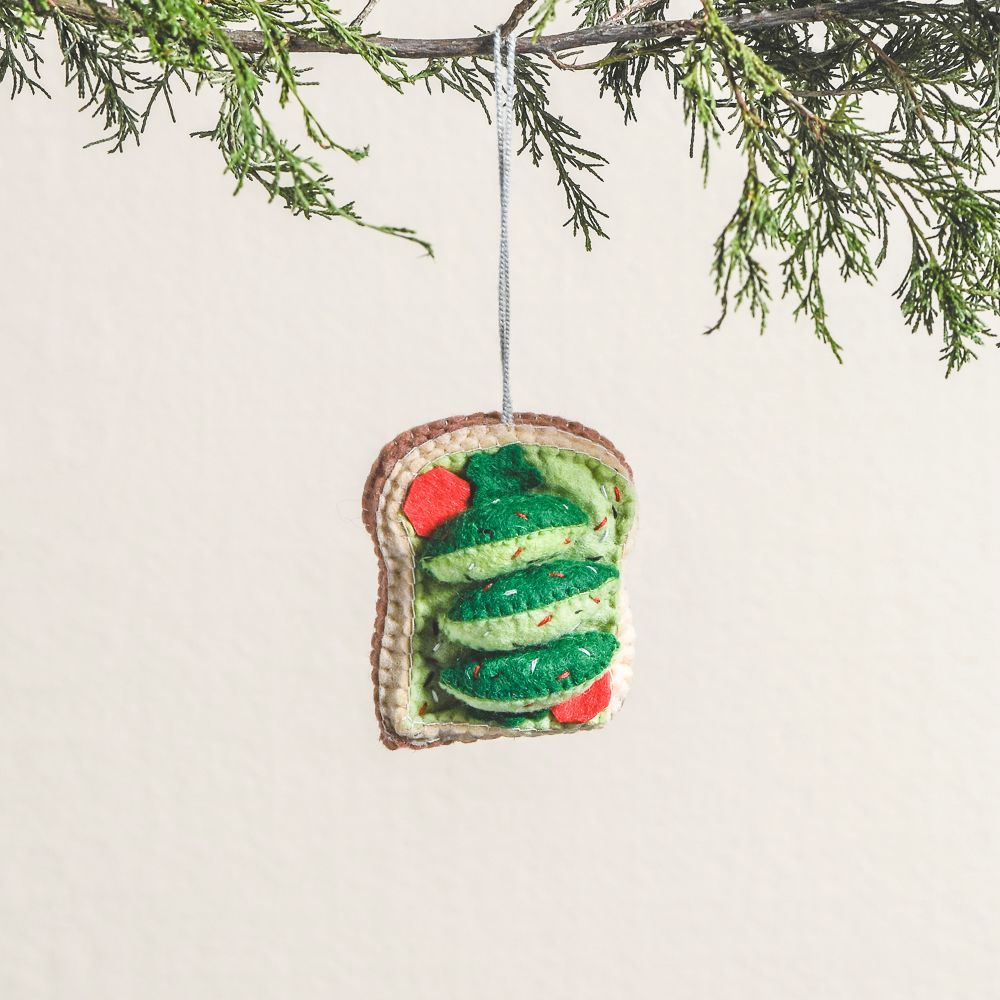 Avocado Toast Felt Ornament