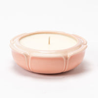 Large Flower Dish Candle - Deco Pink