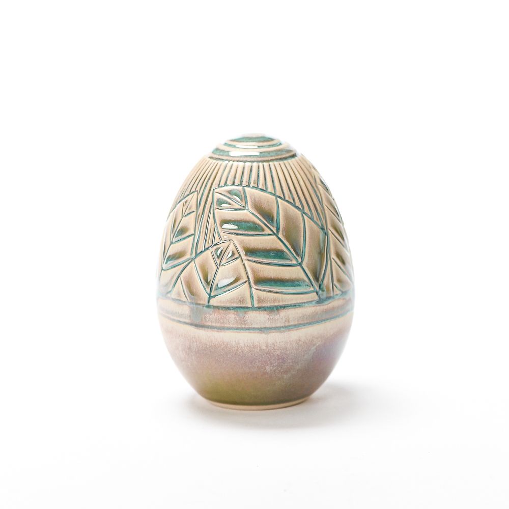 Hand Carved Medium Egg #053
