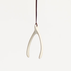 White Wishbone Ornament from Rookwood Pottery
