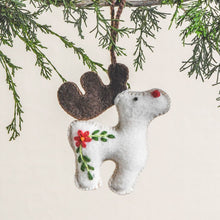 Load image into Gallery viewer, Reindeer Embroidered Felt Ornament
