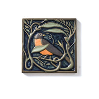 Hand Painted Revival Bird Tiles, Robin