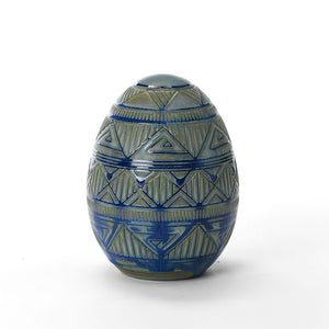 Hand Carved Large Egg #258