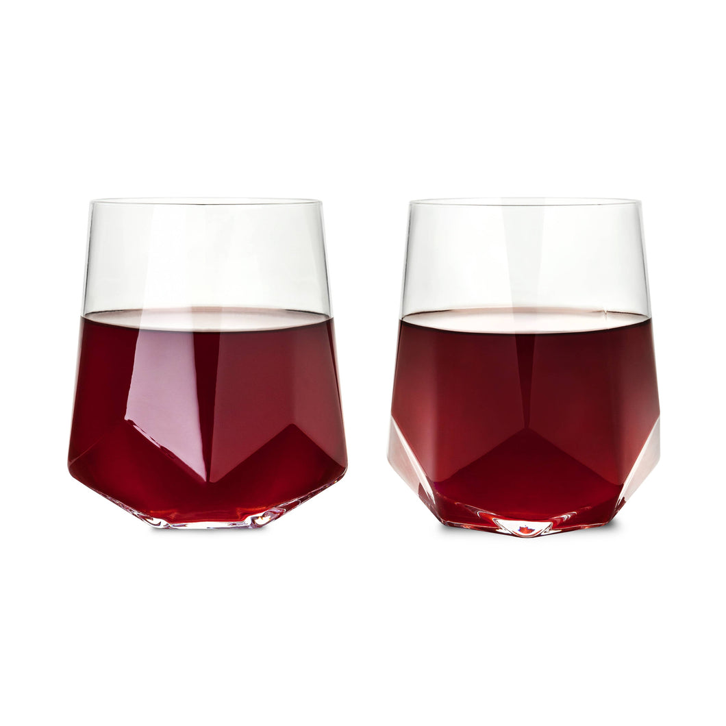 Raye™ Faceted Crystal Wine Glass (Set of 2) by Viski