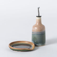 Load image into Gallery viewer, #012 Hand Thrown Tabletop Set | Olive Oil Cruet + Spoon Rest
