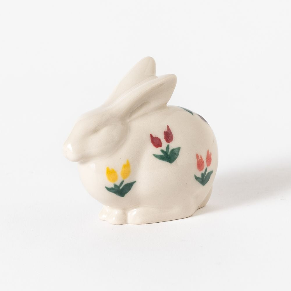 Grove Bunny Figurine - Hand Painted Tulips