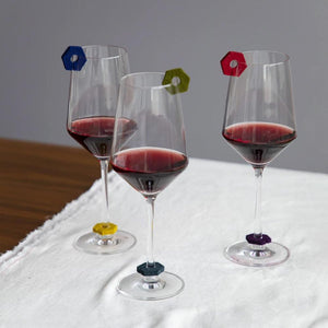 Wine-O's Mid Century Glass Markers-hexagon