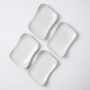 Riverstone Plate Set of 4- Gypsum