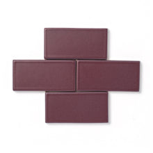 Load image into Gallery viewer, This deep purple glaze offers a consistent color, smooth surface texture and opaque break along tile edges and relief details.
