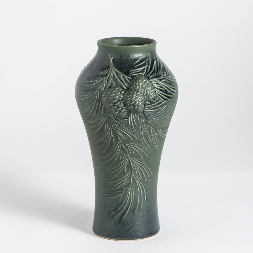 Pinecone Vase-Midnight Frost