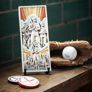 Spirit of Baseball Tile, Hand Painted -Retro