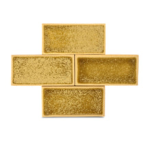 Load image into Gallery viewer, This lively yellow-gold dazzles any installation with variation that features flecks of burnt microcrystals which creep into view. Tuscan Gold is a predominantly glossy glaze with areas of matted surface texture. 
