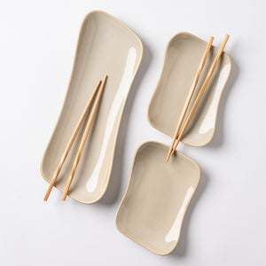 Gift Set- Riverstone Plates with Chopsticks - Petoskey