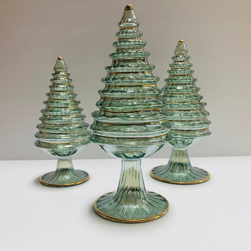 Glass Christmas Tree-Green Spruce-Tall