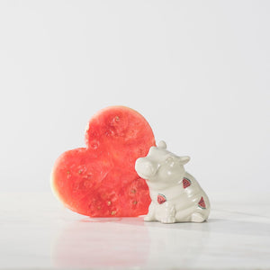 Hippo Figurine, Hand Painted Watermelon